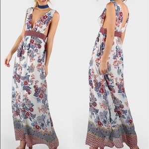 Halter floral maxi dress